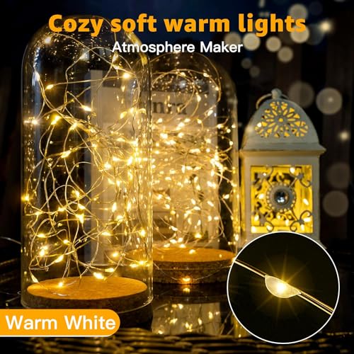HOBAYS 6 Pack Fairy Lights Battery Operated 7ft 20 LED Mini String Lights Twinkle Lights Silver Wire Firefly Starry Moon Lights for Mason Jars Wedding Party Christmas Centerpiece Table Decorations,Warm White - Image 4
