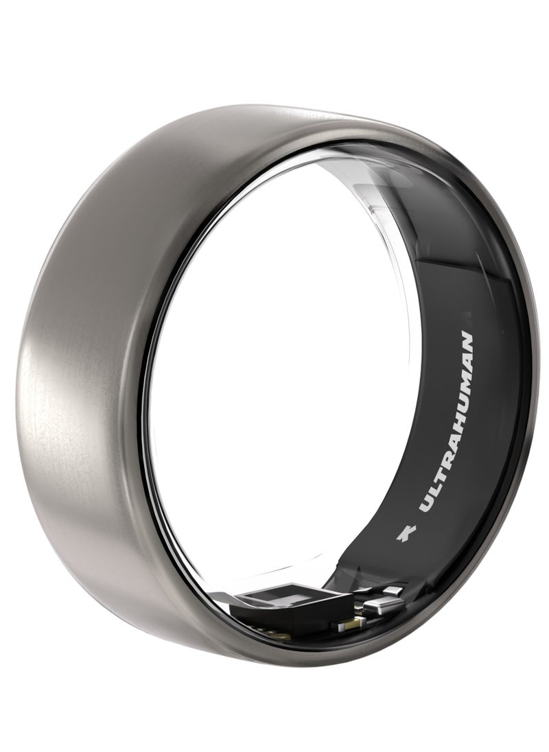 ULTRAHUMAN - Ring AIR - Advanced sleep-tracking wearable, HRV & Temperature Monitoring,Track workout, movement & recovery, Water resistant, 6 Days Battery Life with Lifetime Free Subscription (Size 10) - Raw Titanium - Image 1