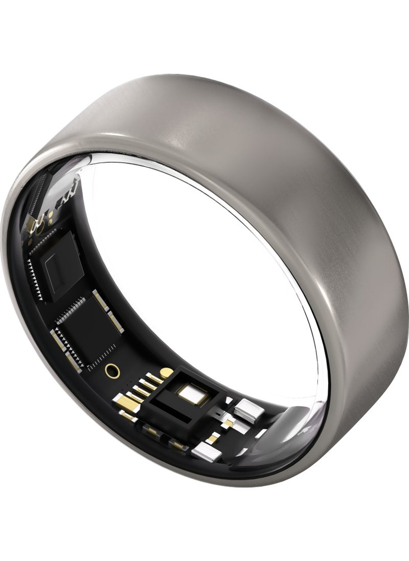 ULTRAHUMAN - Ring AIR - Advanced sleep-tracking wearable, HRV & Temperature Monitoring,Track workout, movement & recovery, Water resistant, 6 Days Battery Life with Lifetime Free Subscription (Size 10) - Raw Titanium - Image 1