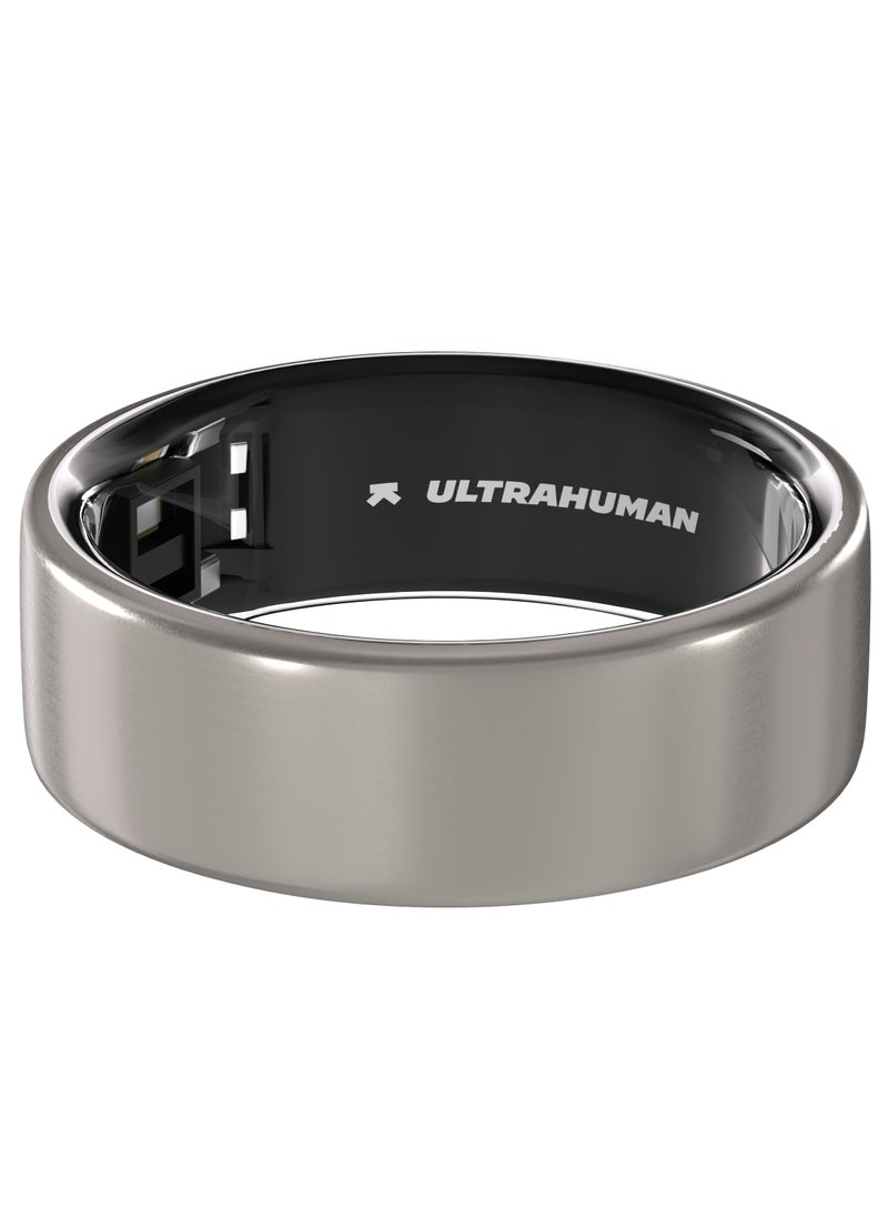 ULTRAHUMAN - Ring AIR - Advanced sleep-tracking wearable, HRV & Temperature Monitoring,Track workout, movement & recovery, Water resistant, 6 Days Battery Life with Lifetime Free Subscription (Size 10) - Raw Titanium - Image 1