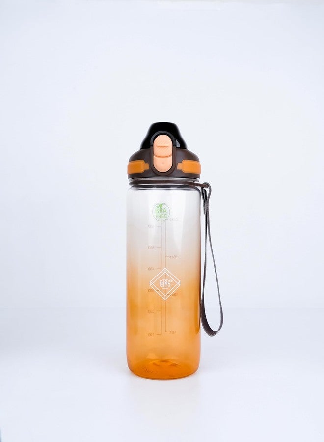 QIPS 750ml Water Bottle | BPA-Free Tritan Material | Flip Lid with Lock | Leak-Proof | for Gym, Sports & Outdoor | Impact-Resistant | Orange - Image 1