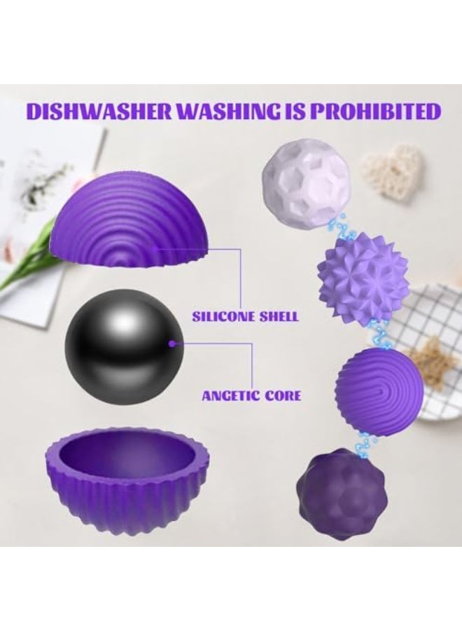 KOWVOWZ 8 PCS Sensory Fidget Balls, Magnetic Attraction Stress Balls, Magnetic Fidget Balls with Silicone Shell, Desk Fidget Toys for Office Travel Toys Gift - Image 4