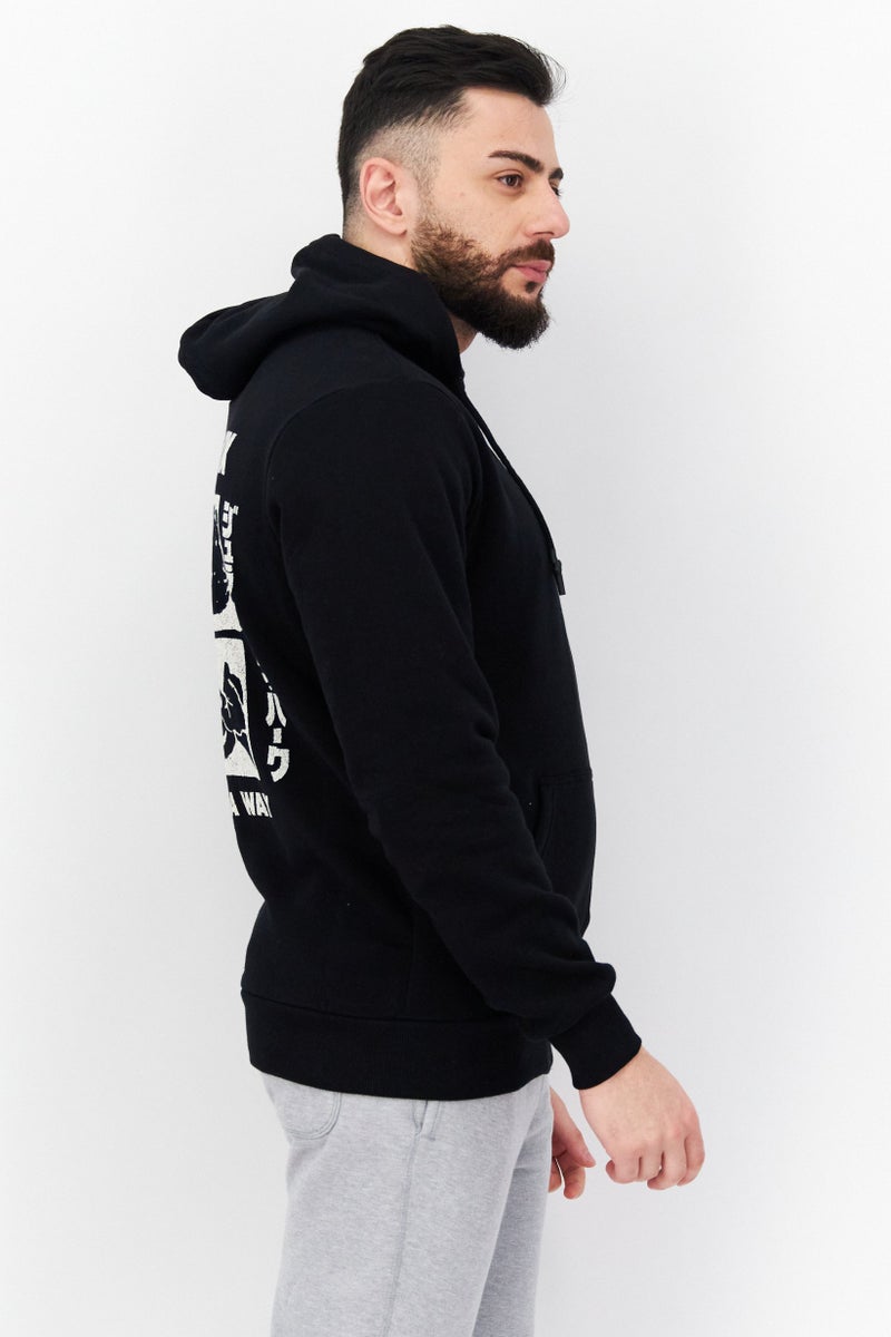 DIFUZED Men Printed Full Zip Long Sleeve Sweatshirts, Black - Image 3