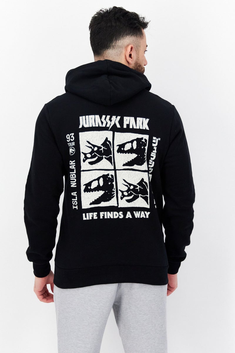 DIFUZED Men Printed Full Zip Long Sleeve Sweatshirts, Black - Image 2