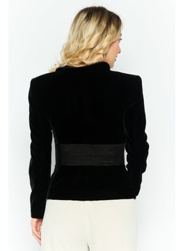 EMPORIO ARMANI Women Regular Fit Textured Blazer, Black  - Image 4