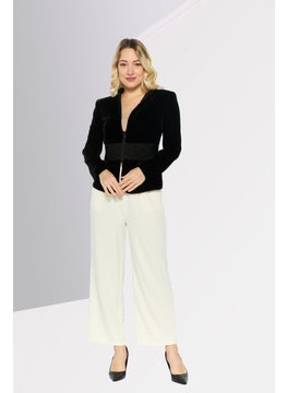 EMPORIO ARMANI Women Regular Fit Textured Blazer, Black  - Image 2
