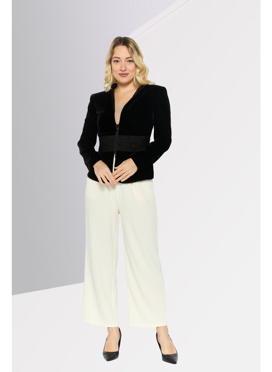 EMPORIO ARMANI Women Regular Fit Textured Blazer, Black  - Image 2