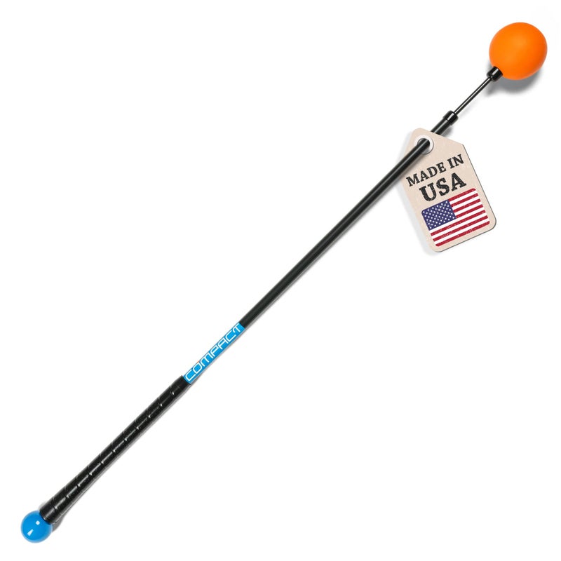 Orange Whip مدرب مضرب جولف مضغوط برتقالي لتحسين الإيقاع والمرونة والتوازن والسرعة ومستوى الضرب والقوة، مسجل براءة اختراع ومصنوع في الولايات المتحدة الأمريكية، 35.5" - Image 1