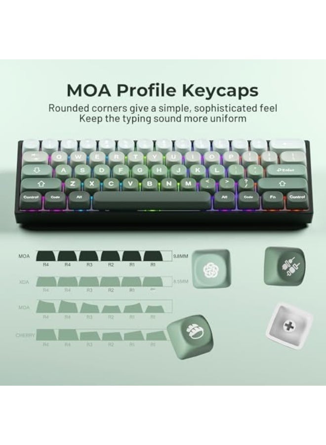 XVX Green MOA Keycaps, PBT Custom Keycaps, Keycaps 75 Percent, Custom Key caps Dye-Sublimation, Keyboard Keycap Set for Mechanical Keyboard - Image 5