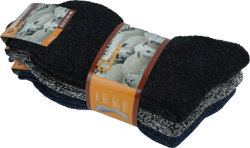 Gowith 3 Pack Norwegian Terry Wool Socks (6042 Lycra) Winter