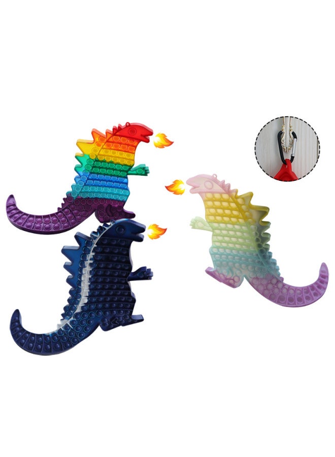 Rodent Pioneer Children's Silicone I Am A Master Bubble Music Desktop Toy Large 38cm Rainbow Dinosaur-Color:Purple - Image 3