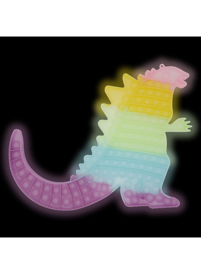 Rodent Pioneer Children's Silicone I Am A Master Bubble Music Desktop Toy Large 38cm Rainbow Dinosaur-Color:Purple - Image 4