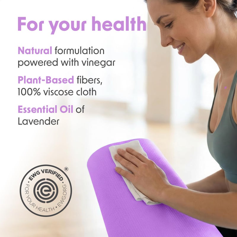 Wipex Plant-Based Gym Wipes Refill - EWG Verified - 700 Count, 8"x8" Gym Cleaner for Equipment with Vinegar & Lavender Essential Oil, Fits Dispensers, Lavender Scented Fitness Equipment Wipes - Image 5