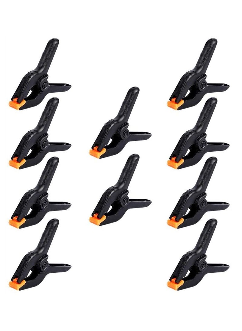 Y&D Small Spring Clamps 10 Packs of 3.5 Inch Plastic Professional Heavy Duty Clips for Crafts Backdrop Stand Photography Home Improvement  - Image 1