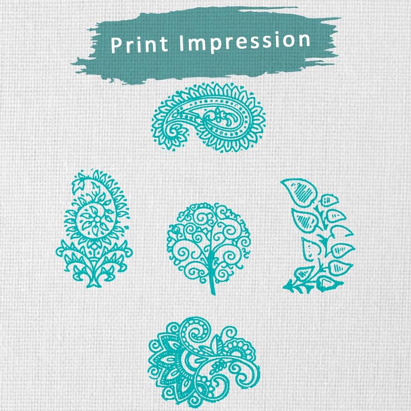 TWOGRAMS Wooden Printing Stamps -Wooden Blocks for Block Printing for Saree Border Craft Card Making Scrapbook Clay Pottery | Set of 5 | - Image 3