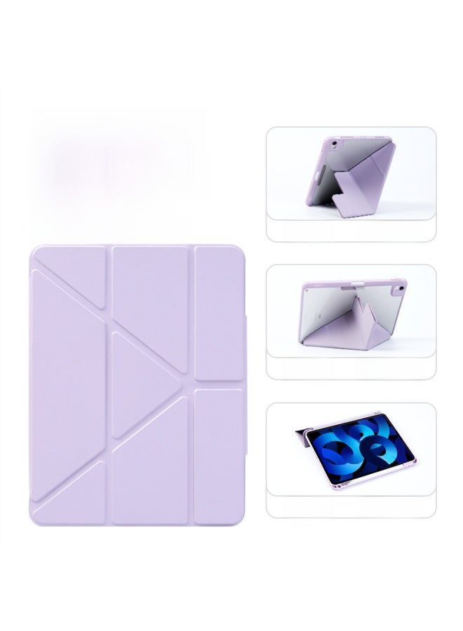 IPad11 Pen Slot Protective Cover Air4567 Changeable Pro11 Buckle 3Y Fold 13 Inch Leather Case 10.2-Color:Grandma Gray 】-Applicable Model:Ipad Air (m2/m3/4/5)(small Camera Hole) - Image 5