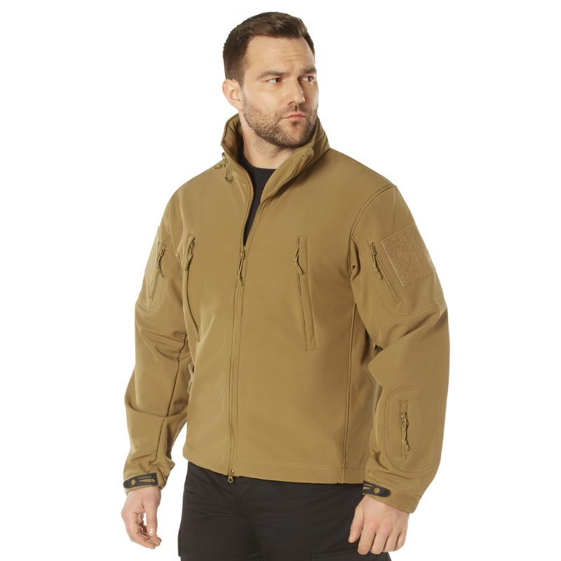 Rothco Special Ops Soft Shell Jacket Tactical Cold and Wet Weather Outdoor Coat Coyote Brown S - Image 2