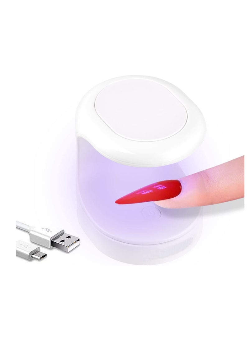 Captaintech Nail Lamp, Mini Gel Nail Ligh, Fast Nail Dryer for Gel Polish Curing, 180°Opening Design USB Nail Dryer, Portable 16W Quick-Drying Sun UV LED Lamp for Single Finger, Nail Art Tools Accessories - Image 1