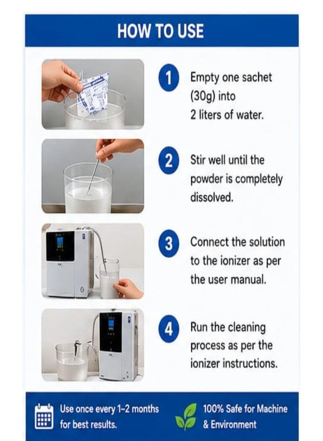 NOVAL E-Cleaning Powder Refill for Water Ionizer Machines (18 Pieces) | Universal Compatible Ionizer Cleaning & Maintenance Kit | Descaling Powder | Buy 12 Get 6 Free - Image 5