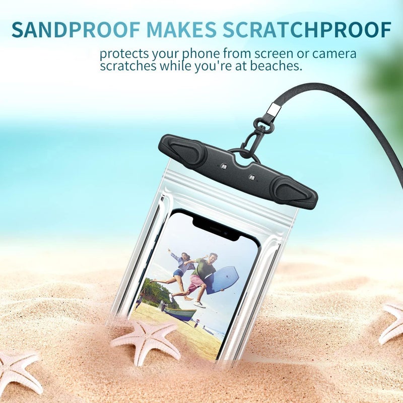 GLBSUNION Universal Waterproof Phone Pouch, 4 Pack Waterproof Phone Case with Lanyard Protector for iPhone 16 15 14 13 12 Pro Max XS Plus Samsung Galaxy Note up to 7.5", IPX8 Cellphone Dry Bag Beach Essentials - Image 4