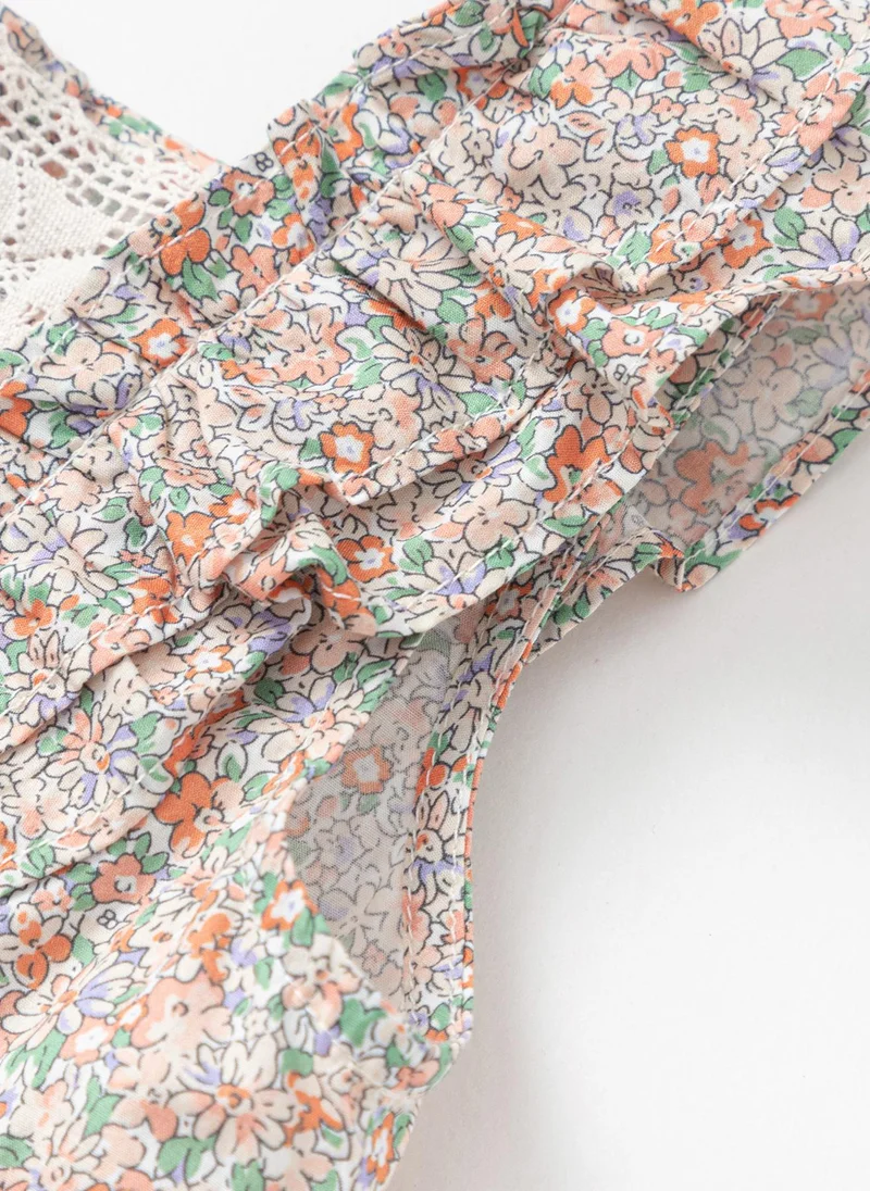 Balabala Floral Ruffle Dress