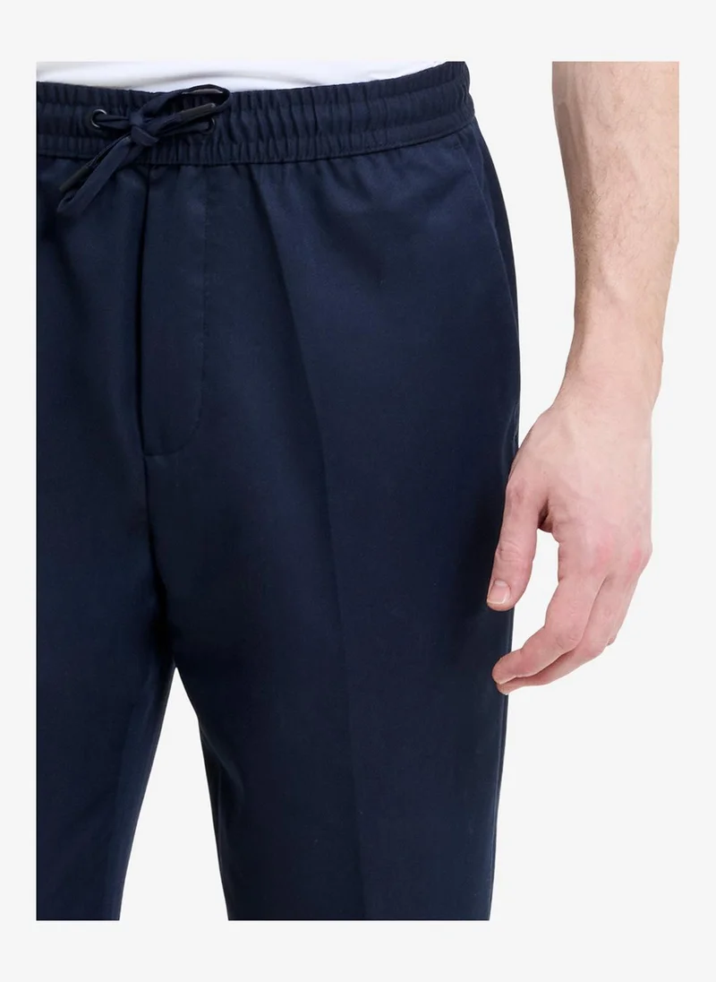 فرنش كونكشن Men's Navy Comfort Drawstring Chinos