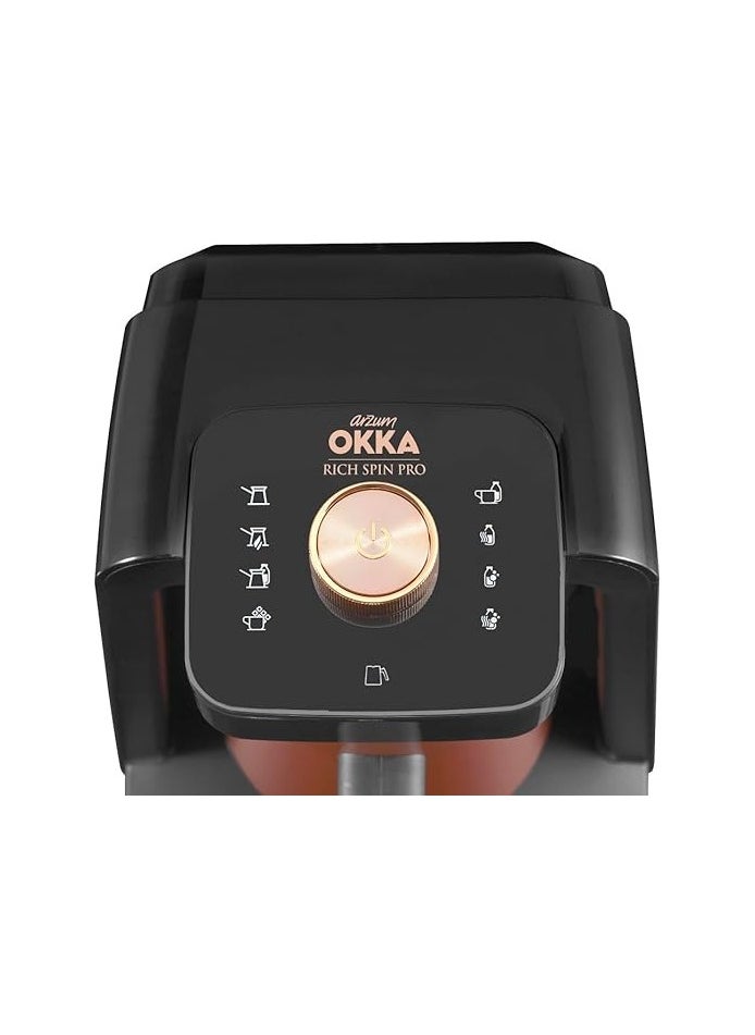 Generic - Okka rich Spin Pro New. automatic Turkish Coffee maker, Milk Drinks & Different hot beverages maker, Stainless still Pot with mixer (Copper) 1 year Manufacturing Warranty - Image 1