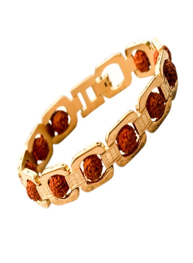 Japam Unisex Gold Plated Essential Rudraksha Bracelet 8.5 Inches Length - Image 1