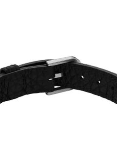 FOSSIL Bracelet for Men Leather Essentials, Black Leather Strap Bracelet, Length: 256mm, Width: 13.7mm, JF04473040  - Image 5