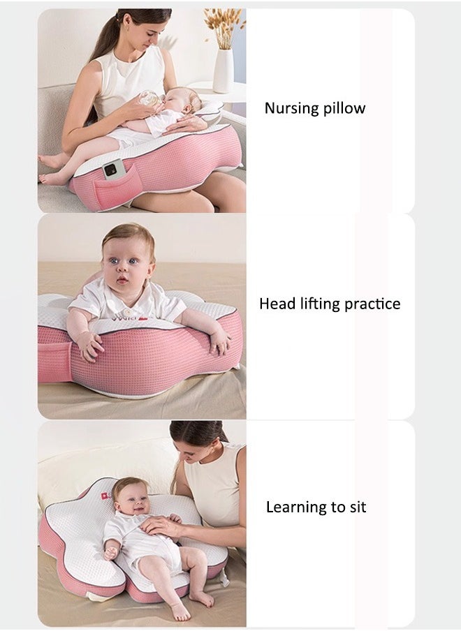 Aissiora Multifunctional nursing pillow Baby nursing pillow Baby anti-milk pillow Newborn feeding pillow Baby nursing pillow Double-sided Baby ramp pillow  - Image 4