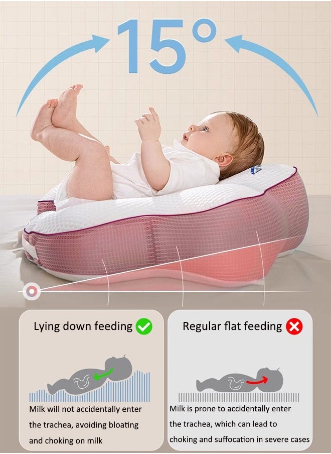 Aissiora Multifunctional nursing pillow Baby nursing pillow Baby anti-milk pillow Newborn feeding pillow Baby nursing pillow Double-sided Baby ramp pillow  - Image 5