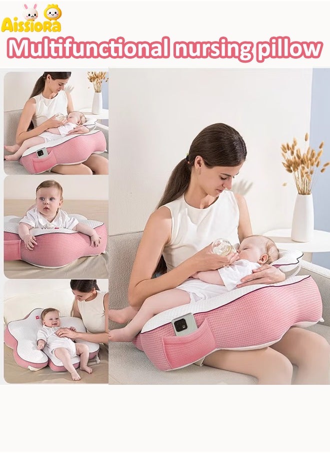 Aissiora Multifunctional nursing pillow Baby nursing pillow Baby anti-milk pillow Newborn feeding pillow Baby nursing pillow Double-sided Baby ramp pillow  - Image 1