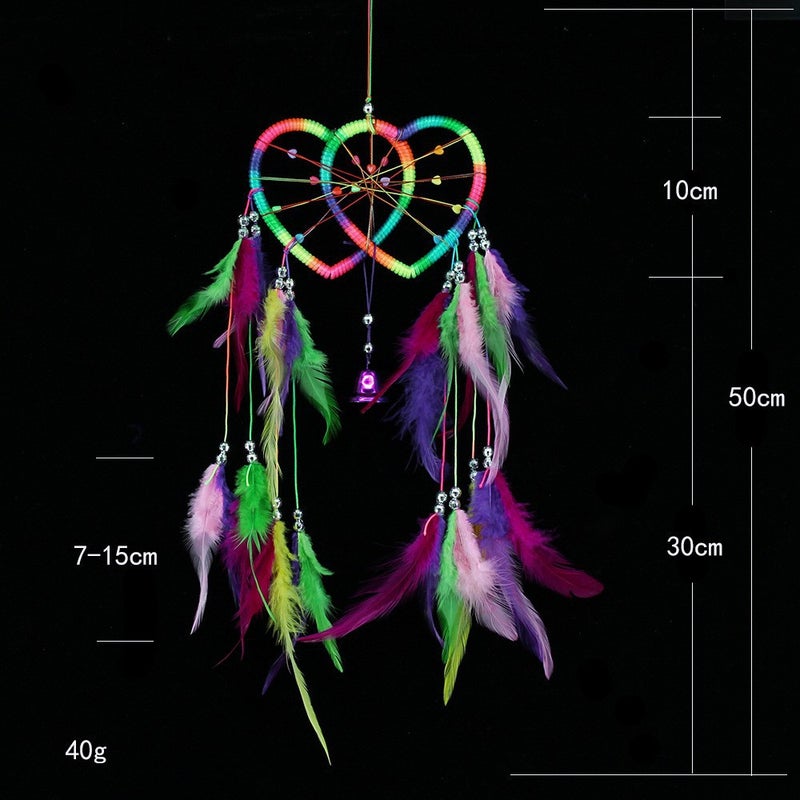 Creative Hollow Love Dream Catcher Lantern Hanging Ornaments Nordic Wedding Dream Catcher Christmas Dream Catcher Hanging Ornaments - Image 1