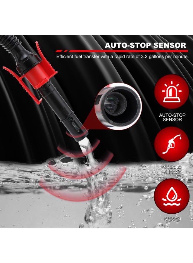 Aumotop Fuel Transfer Pump, Battery Powered Fuel Transfer Pump with Long Hose, Portable Liquid Pump for Gasoline, Diesel, Kerosene, Light Oils, Water - Image 2