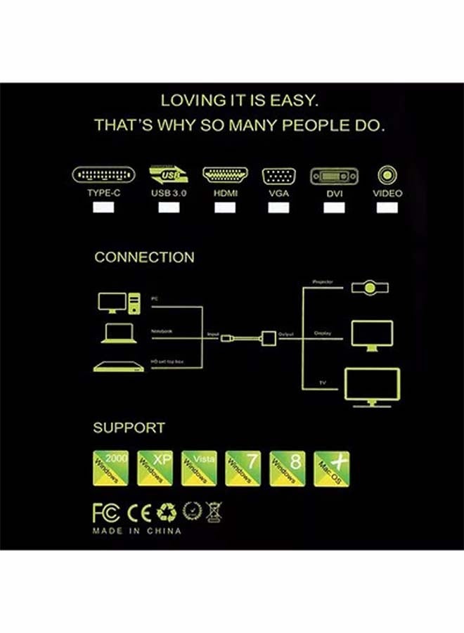 VGA To HDMI Converter Output 1080P HD With Audio Adapter Cable Black - Image 3