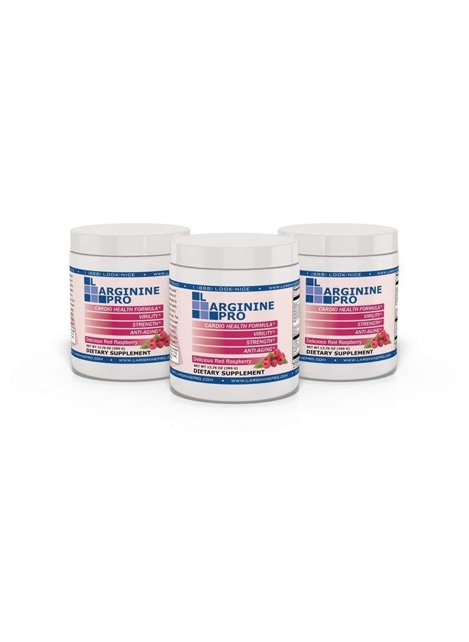 L-ARGININE PRO - , L-arginine Supplement - 5,500mg of L-arginine Plus 1,100mg L-Citrulline (Raspberry, 3 Jars) - Image 1