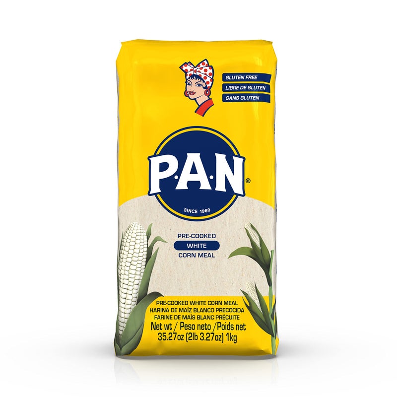 P.A.N. White Corn Meal – Pre-cooked Gluten Free and Kosher Flour for Arepas (2 lb 3.27 Oz / Pack of 1) - Image 1