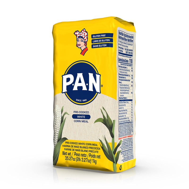 P.A.N. White Corn Meal – Pre-cooked Gluten Free and Kosher Flour for Arepas (2 lb 3.27 Oz / Pack of 1) - Image 2