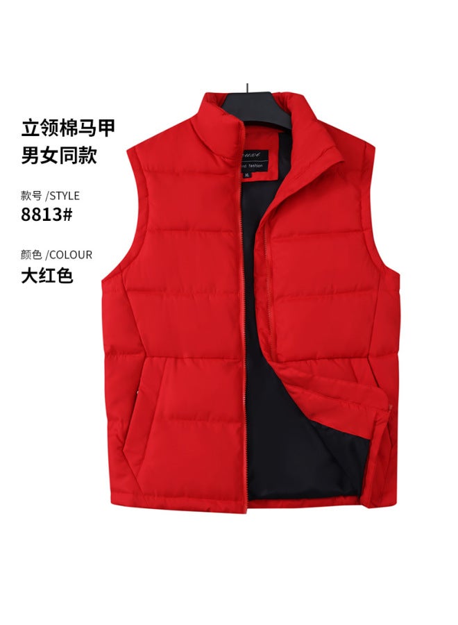 Fleece-lined Catering Vest Workwear With Logo Printing Autumn And Winter Front Desk Supermarket Cashier Advertising Vest