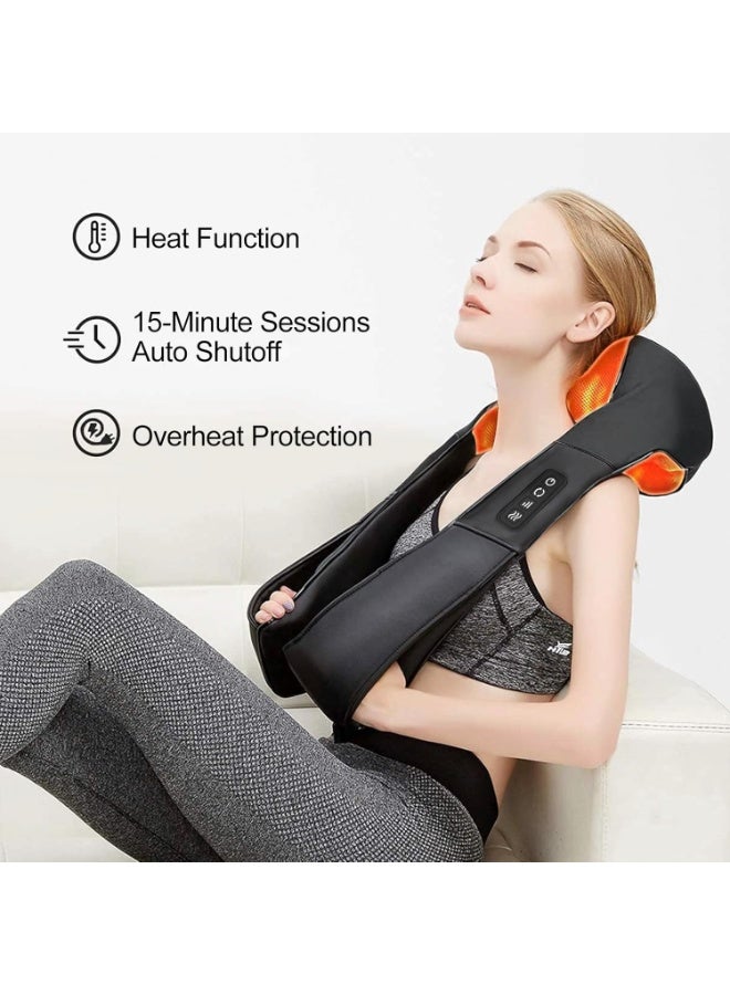 Electric Neck and Back Massager with Soothing Heat - Portable Deep Tissue 3D Kneading Massage Pillow for Muscle Pain Relief - Professional Cervical Therapy for Home and Office Use - Image 3