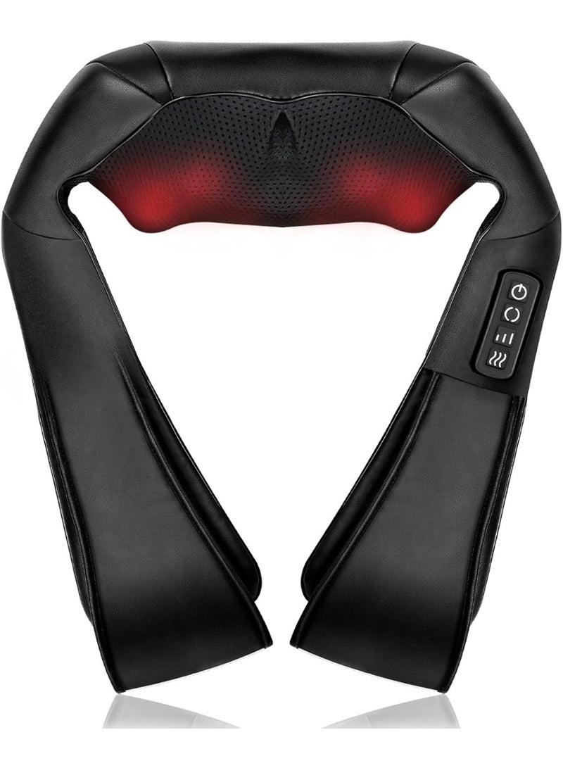 Electric Neck and Back Massager with Soothing Heat - Portable Deep Tissue 3D Kneading Massage Pillow for Muscle Pain Relief - Professional Cervical Therapy for Home and Office Use - Image 1