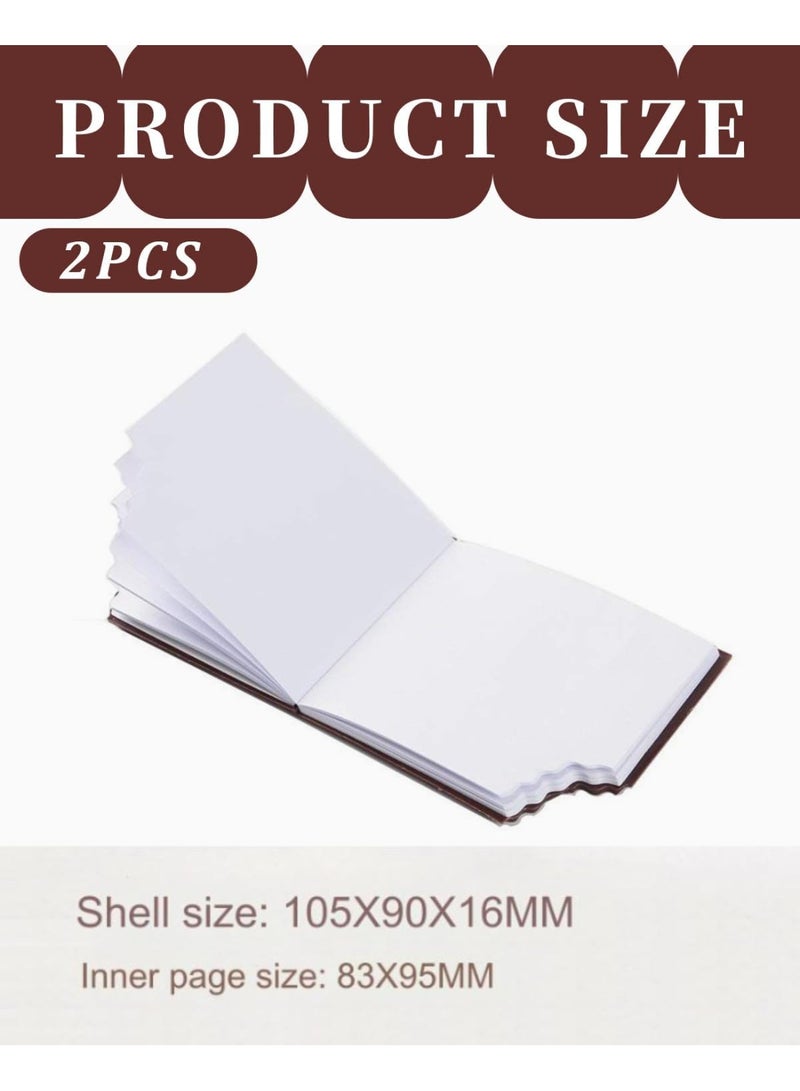 طقم دفاتر ملاحظات بتصميم "لوح شوكولاتة" المبتكر (قطعتان) - تصميم فريد مع تأثير "القضمة" - لون شوكولاتة داكنة وكريمة - هدية مثالية للأصدقاء والمعلمين. - Image 3