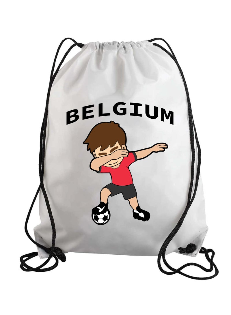 Belgium Soccer Drawstring Bag or Backpack Suitable for Adults and Kids and Sports Fans (Design 2)