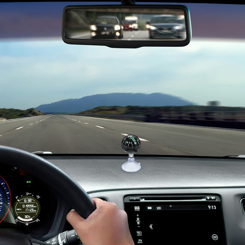 عقلة لوحة القيادة الخضراء 38 مم بوصلة كروية للسيارات والقوارب والشاحنات للملاحة - Image 4