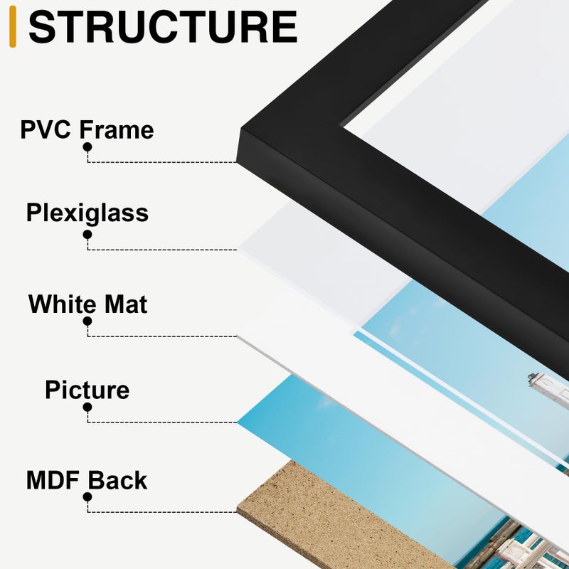 decorUhome Assorted Picture Frames Collage Wall Decor for Photo Gallery Display Set of 12 Including Four 8x10 / Four 5x7 / Four 4x6 for Family Wall Decor  Black/Brown/Grey  12 Pack - Image 2
