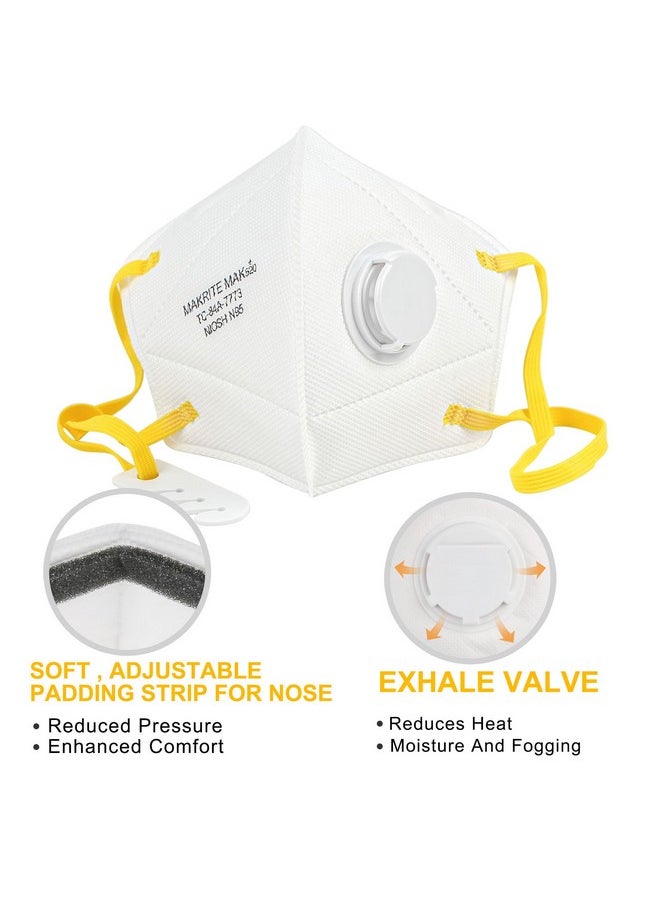 LotFancy - LotFancy N95 Mask, 20PCS, NIOSH Particulate Respirator with Breathing Valve, N95 Face Mask for Construction, Cleaning, Disposable Air Filter Masks against Dust, Pollution, Particle, Smoke - Image 1