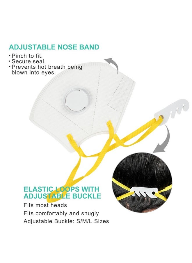 LotFancy - LotFancy N95 Mask, 20PCS, NIOSH Particulate Respirator with Breathing Valve, N95 Face Mask for Construction, Cleaning, Disposable Air Filter Masks against Dust, Pollution, Particle, Smoke - Image 1