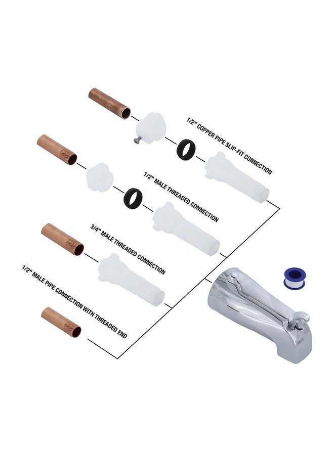 DANCO (88703) Tub Spout with Diverter, Chrome Finish, Metal, 1-Pack - Image 2