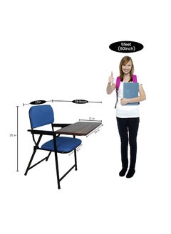Hometrix Hometrix Contemporary Metal Ergonomic Design Sturdiness Folding Study Chair with CushionWriting Pad and Safety Corner Blue  - Image 3