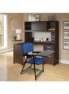 Hometrix Hometrix Contemporary Metal Ergonomic Design Sturdiness Folding Study Chair with CushionWriting Pad and Safety Corner Blue  - Image 2